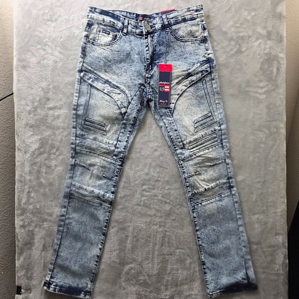 Phat Farm‎ Skinny Jeans 30x30 NWT Ice Blue